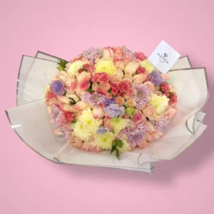 70 rosas dovela con roxanas, mini rosas y lisianthus